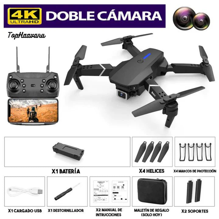 Combo Grabación: Dron Doble Camara 4k DroneXplorer™ + GOPRO HERO 3 GRATIS 🎁